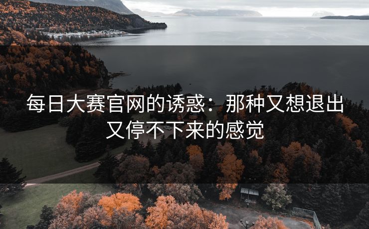 每日大赛官网的诱惑：那种又想退出又停不下来的感觉